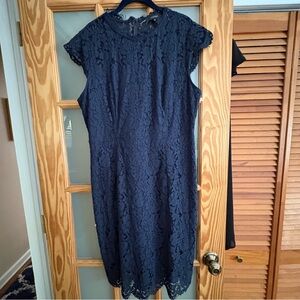 Elegant Navy Lace Dress